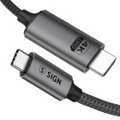 SiGN USB-C til HDMI Adapter 5V, 1A - Svart/grå thumbnail