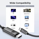 SiGN USB-C til HDMI Adapter 5V, 1A - Svart/grå thumbnail