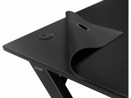 Svive Cygnus Gaming Desk matt sort med sorte sømmer