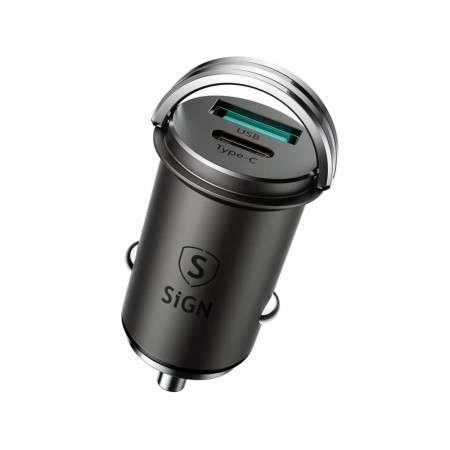SiGN Mini Billader USB & USB-C, PD & Q.C3.0, 5A