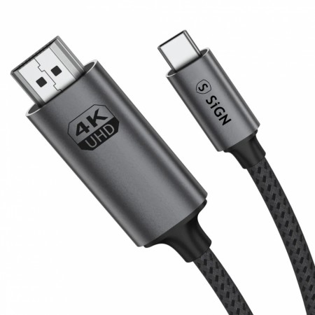 SiGN USB-C til HDMI Adapter 5V, 1A - Svart/grå