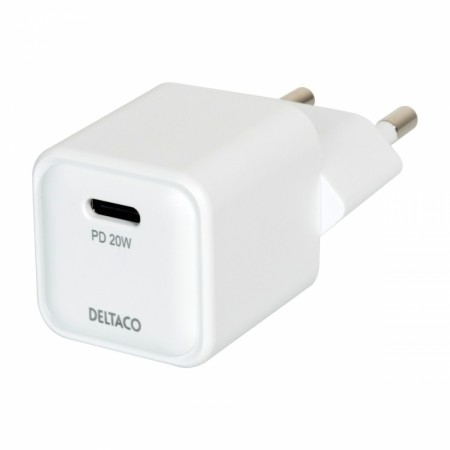 Deltaco USB-C vegglader PD 20 W, hvit